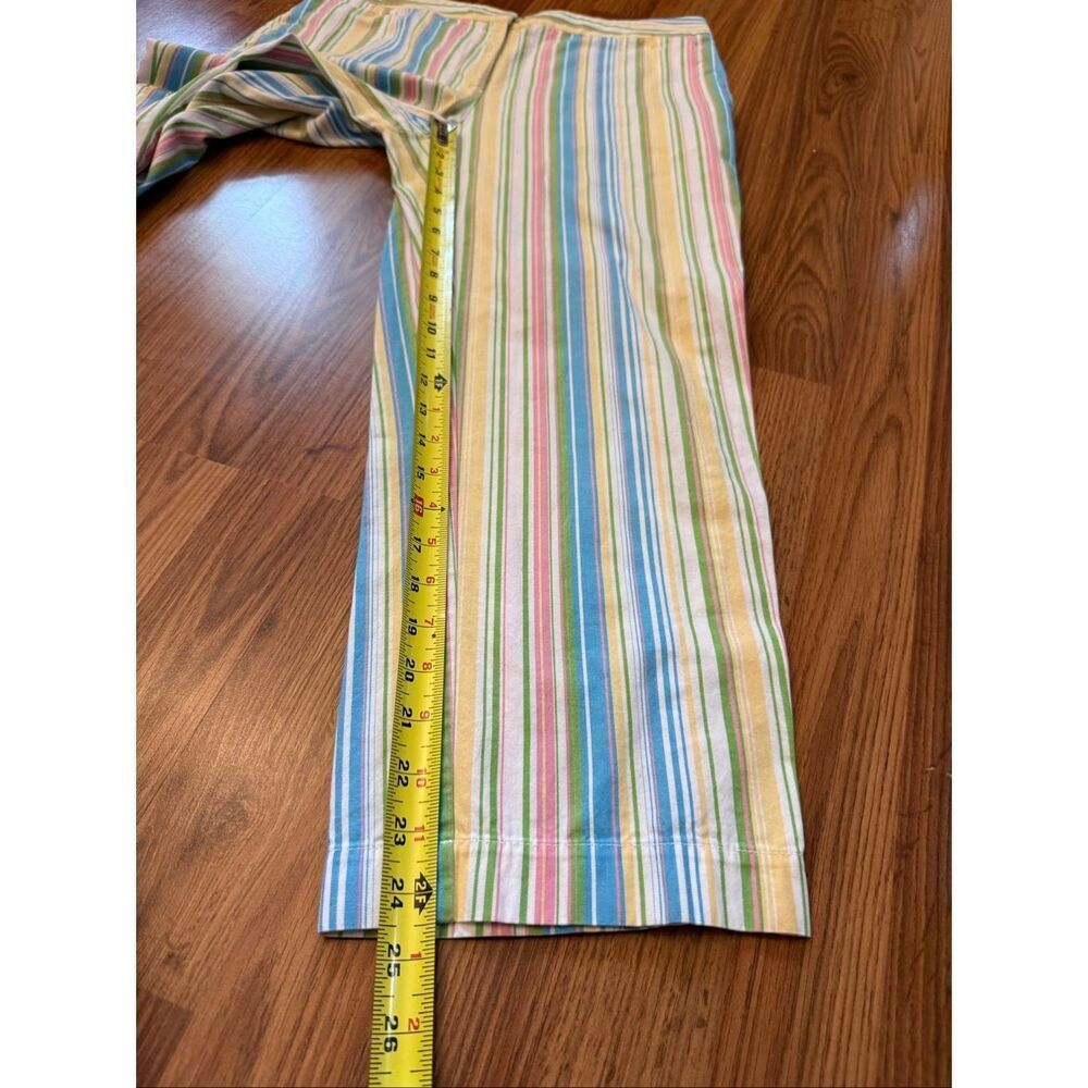 St Aumont Women's Striped Cotton Flat Front Golf Capri Pants Multicolor Size 8 - Picture 7 of 7